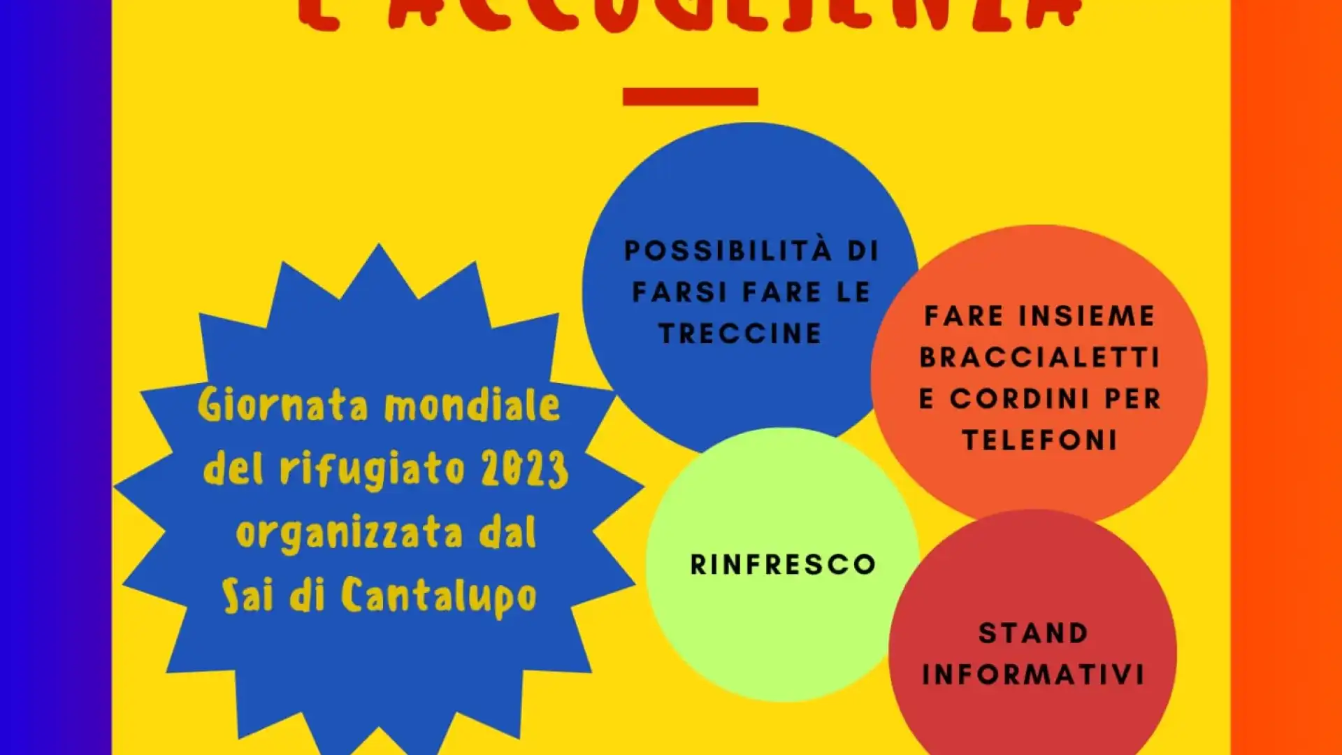 Il Sai di Cantalupo nel Sannio festeggia la giornata mondiale del rifugiato il 21 giugno con l’evento “OLTRE L’ACCOGLIENZA”